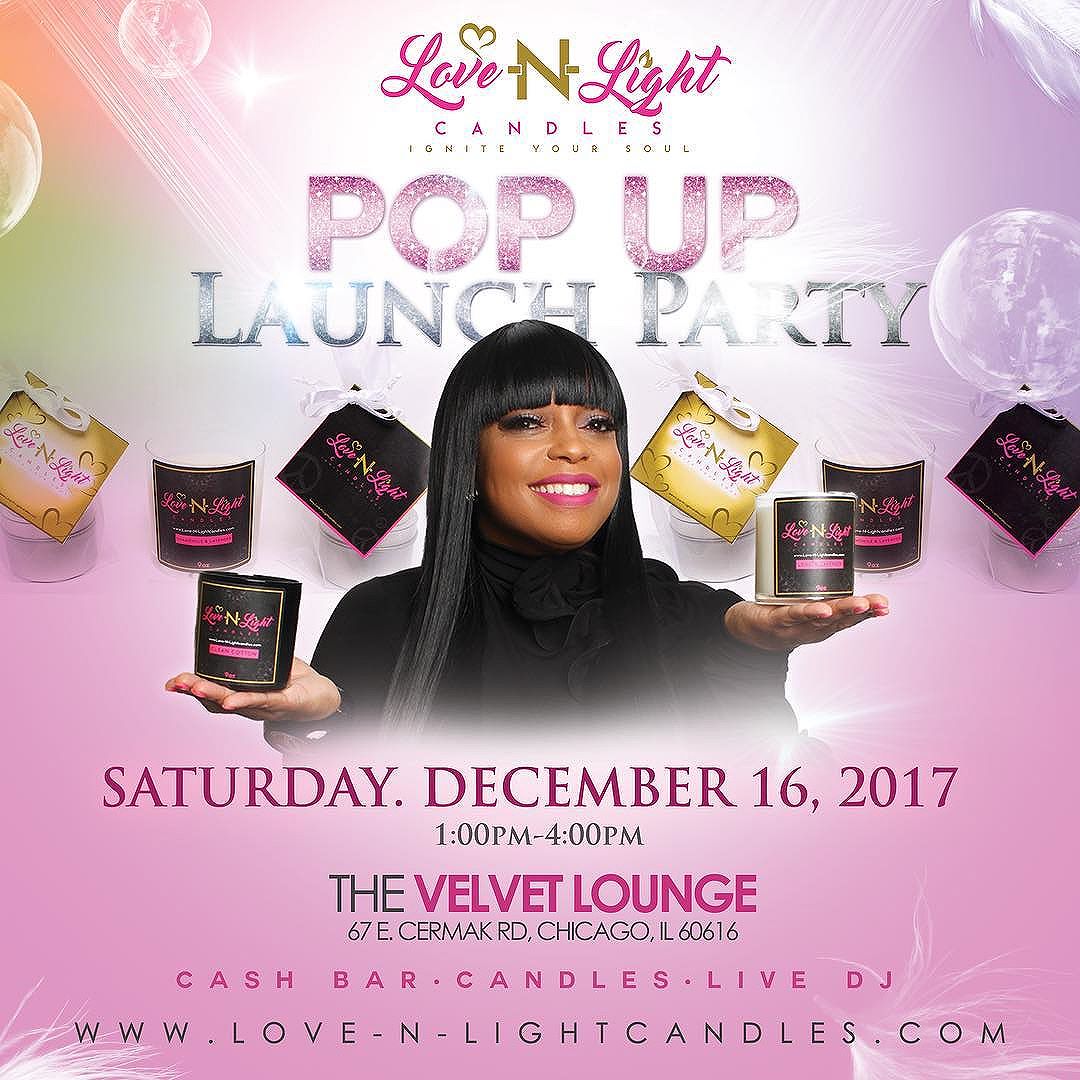 Happy Monday Social Media Family! We are less than two weeks away from the launch and Pop-up Shop for Love-N-Light Candles! Yayyyyyy! I’m excited to share my inaugural candle collection with you. Come shop with me on 12/16 from 1-4pm at Velvet Lounge! I look forward to seeing your face in the place!
