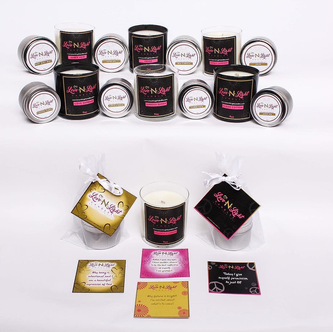Candle enthusiasts, get ready because you are in for a treat! Love-n-Light Candles consist of 4 inaugural candle collections, totaling 3 different fragrances in each collection! The collections are:
Love 
Light   Peace 🏽 Grace 🏽 Each candle is presented with words of encouragement for you to meditate on!  Let Love-N-Light Fragrances create an atmosphere and words on encouragement ignite your soul! Follow me on FB @Love-n-Light Candles and on IG @lovenlightllc launch date 12/16